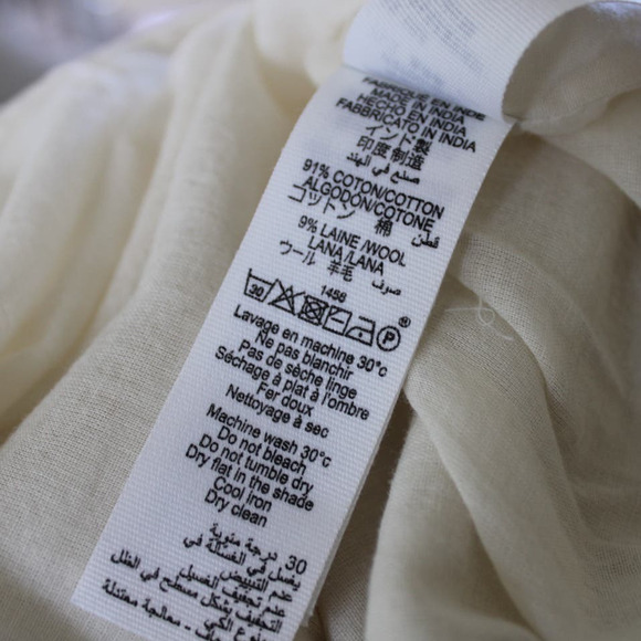 NWT Bonpoint Girls Justine Dress Wool Blend Off White Lace Trim 12 - Picture 10 of 12